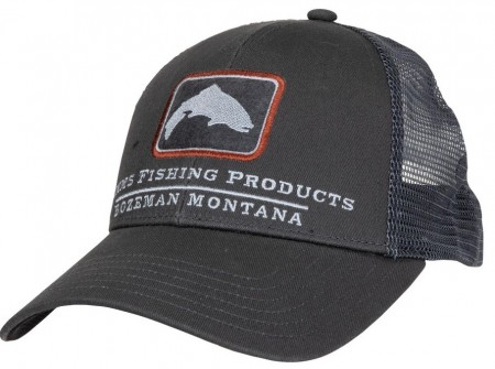 Simms Small Fit Trout Icon Trucker Carbon