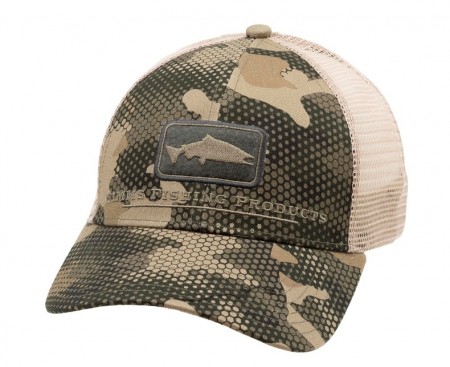 Simms Salmon Icon Trucker Hex Flo Camo Timber