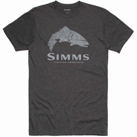 Simms Wood Trout Fill T-shirt Charcoal Heather