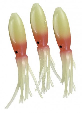 Flat Paddle Octopus - selvlysende (3-pk)