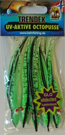 GLOW Octopus 11,5 cm (5-pkn) GREEN