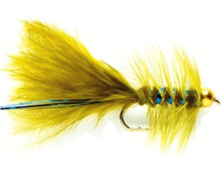 Blue Flash Damsel Olive Gold Nugget #12