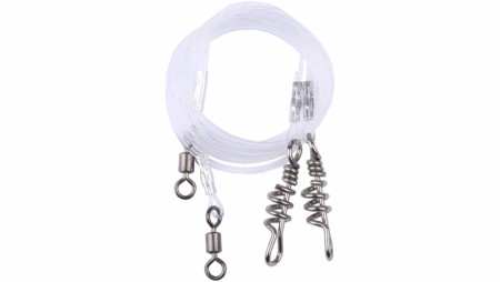 Havfiske-fortom m/corkscrew-svivel (2-pkn)