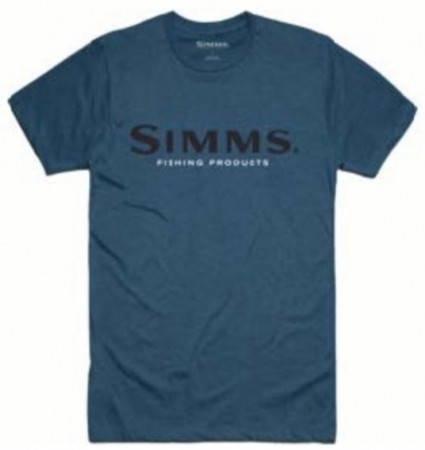 Simms Logo T-Shirt Steel Blue Heather