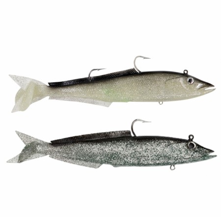 Sølvkroken Tobis Softbait 230 gram Selvlysende/sort 