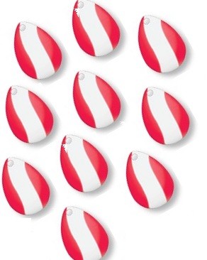 Spinner Blades Red & White 18 x 23 mm (10 stk)