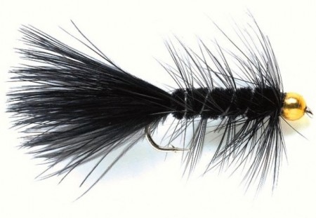 Woolly Bugger Black (Gold Nugget) #10