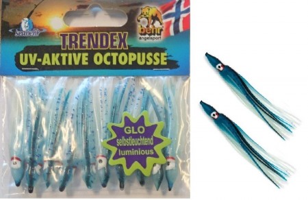 GLOW Octopus  6,5 cm (10-pkn) BLUE
