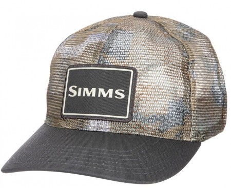 Simms Mesh All-Over Trucker Hex Flo Camo Earth